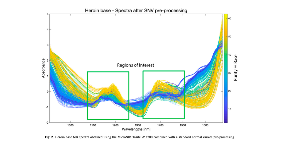 Heroin base - Spectra after SNV pre-processing
